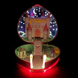 Vintage Polly Pocket STARLIGHT CASTLE Pink Heart Compact Only Partial Light READ